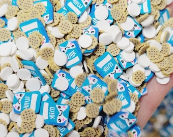 Milch und Kekse Polymer Clay Fake Streusel Scheiben Mix NICHT ESSBAR #88