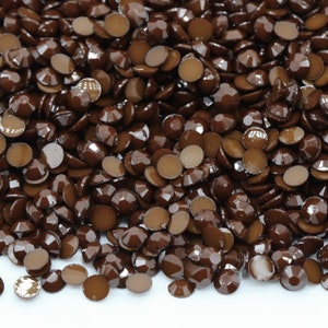 OPAQUE DARK BROWN Flatback Jelly Resin Rhinestones with No Ab Coating Choose Size 2mm 3mm 4mm 5mm or 6mm Bling Embellishments Nonhotfix