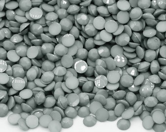 OPAQUE GRAY Flatback Jelly Resin Rhinestones with No Ab Coating Choose Size 2mm 3mm 4mm 5mm or 6mm Bling Embellishments Nonhotfix