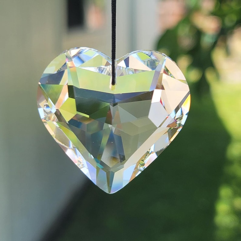 45mm Heart Suncatcher K9 CrystaL AB Prism Rainbow Aurora Borealis Iridescent Rhinestone Ornament Charm Car Home Gift Crafts image 7