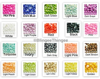 CHOOSE COLOR 6mm 200 Pieces Flatback Faux Half Back Pearls Embellishments ss30 Kawaii Decoration Scrapbooking 20 Colors to Choose From