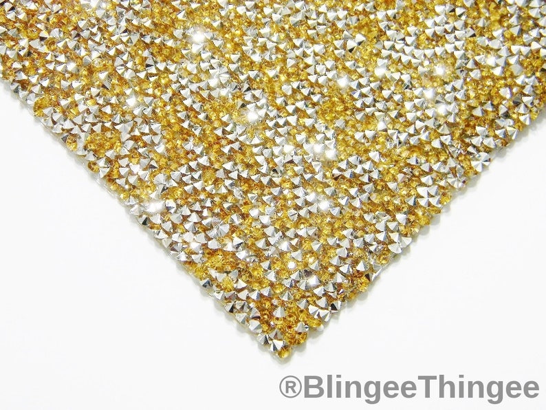 Strass Steine Hotfix Rhinestones 1440 Stück GOLD Ø4mm