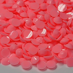 MACAROON OPAQUE Peachy Pink  Flatback Jelly Resin Rhinestones with No Ab Coating Choose Size  3mm 4mm 5mm
