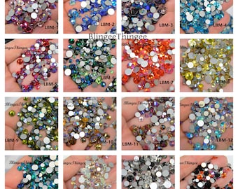 Luxury Bling Mixes Glass Rhinestones Assorted Colors and Sizes Flatback Nonhotfix Bling Faceted Embellishments ss6 ss12 ss16 ss20 ss30