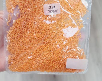 Clearance 10,000 2mm or 3mm Bright Orange  Flatback Pearls