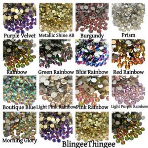 Strass di vetro con retro piatto di colore cangiante di alta qualità, abbellimenti non hotfix ss 6 12 16 20 30 sfaccettati Bling Scegli la taglia e il colore