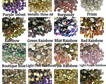 COLOR SHIFTING Glass  Flatback High Quality Rhinestones Nonhotfix Embellishments ss  6  12 16 20 30 Faceted Bling Choose Size and Color