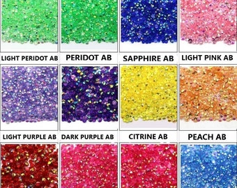 Choose Size TRANSPARENT AB New and Improved Transparent Resin Rhinestones Faceted Bling
