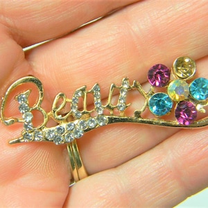 3D BEAUTY Rhinestone Flatback Button Embellishment Gold Metal Alloy Kawaii Cabochon Phone Case Decoden 52X16MM Craft Supply 1 Piece