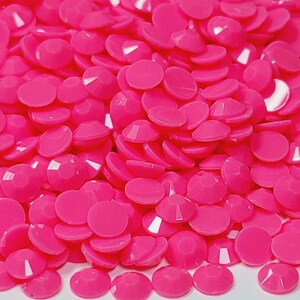 Clearance OPAQUE Rose Flatback Jelly Resin Rhinestones with No Ab Coating Choose Size  3mm 4mm 5mm