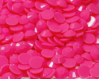 Clearance OPAQUE Rose Flatback Jelly Resin Rhinestones with No Ab Coating Choose Size  3mm 4mm 5mm