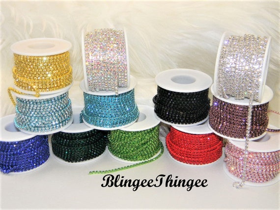 Rhinestone Chain Claw Rhinestones Banding Trim Featuring 3mm High