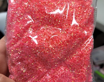 Clearance WHOLESALE Bulk BAGS Peachy Pink  AB Jelly Resin Flatback Rhinestones 100,000 2mm