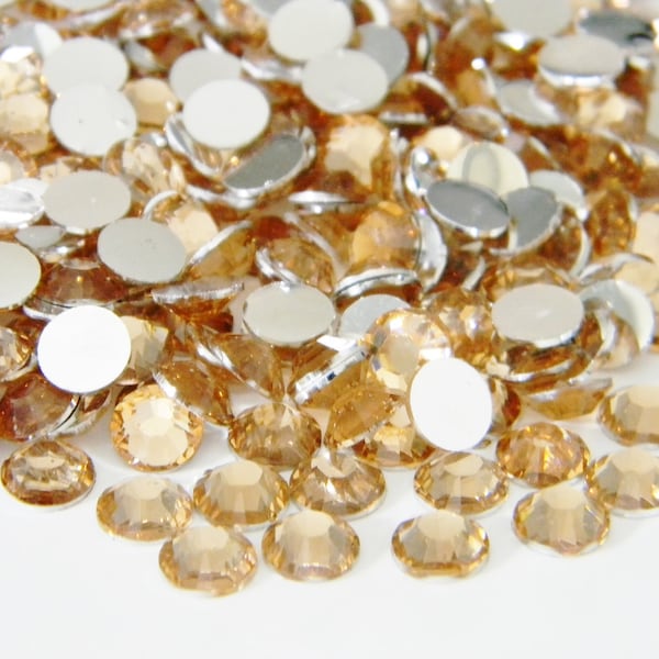 1000 Champagne Flatback Resin Rhinestones 2mm 3mm 4mm or 5mm or 200 6mm High Quality 14 Facets  DIY Deco Bling Kit Embellishments