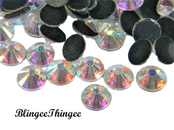 DMC HOTFIX Crystal AB Rhinestones Choose Size ss6 ss8 ss10 ss12 ss16 ss20 ss30 ss34 ss40 Iron On Rhinestones for Clothing Fabric Heat