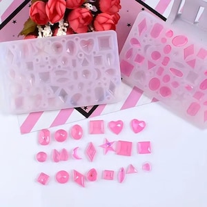 1 Piece  Rhinestone Gemstone Chocolate Candy Ice Cube Small Mold Food Grade Silicone Soap Making Resin Jewelry Crafts Pink or Clear