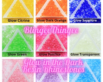 Glow in the Dark Resin Rhinestones Flatback Bling 3mm 4MM 5mm  Choose Color and Size Nonhotfix