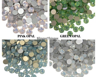 CHOOSE OPAL Color  Glass  Flatback High Quality Rhinestones Nonhotfix Embellishments ss  6  12 16 20 30 Faceted Bling Choose Size