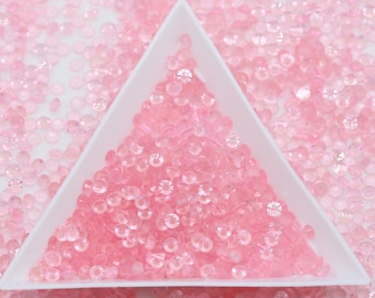 CLEARANCE  Glow in the Dark Light Pink Resin Rhinestones Flatback Bling 3mm 4MM 5mm  Choose Size Nonhotfix