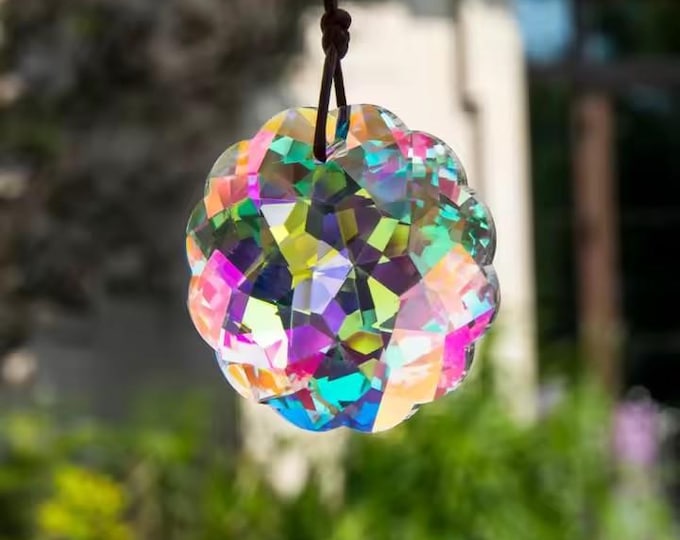 45 mm Suncatcher K9 CrystaL AB Prisma Regenbogen Aurora Borealis irisierend Strass Ornament Charm Car Home Geschenk Handwerk Mandala