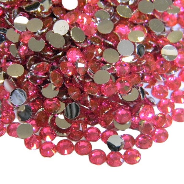 1000 HOT PINK  2mm/3mm/4mm/ or 5mm or 200 6mm Flatback Resin Rhinestones ss6/12/16/20 or ss30 Embellishments DIY Deco Bling Crafts