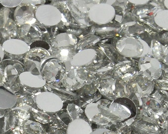 1000 3mm Clear Flatback Resin Rhinestones ss12 High Quality 14 Facets DIY Deco Bling Nail Art Silver Back