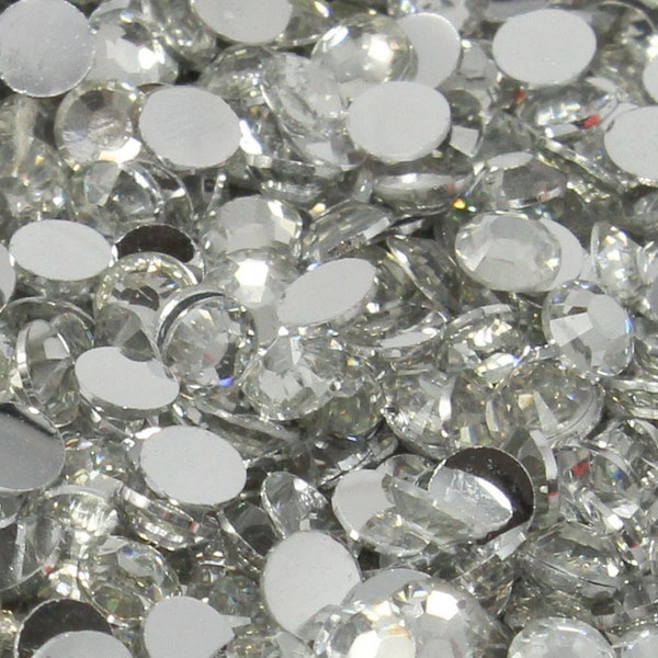 1000 3mm Clear Flatback Resin Rhinestones ss12 High Quality 14 Facets DIY Deco Bling Nail Art Silver Back