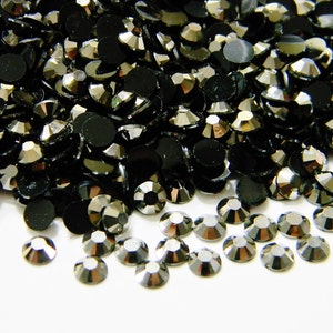 1000 Jet Hematite Gunmetal Color 2mm or 3mm or 4mm or 5mm or 200 6mm Flatback Jelly Resin Rhinestones DIY Deco Bling Kit Embellishments