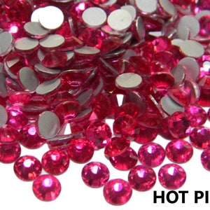 GLASS CHOOSE Size and Color Flatback NonHotfix Rhinestones Crystals SS6/12/16/20/30 2/3/4/5/6mm High Quality Faceted Sparkly Diy Bling image 8