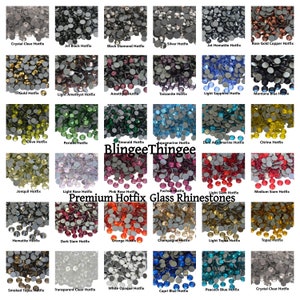 HOTFIX PREMIUM Glass Rhinestones Bling Crystals Embellishments for Fabric Choose Color and Size ss6 ss10 ss16 ss20 ss30 High Quality Faceted