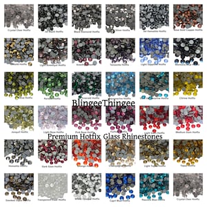 HOTFIX PREMIUM Glass Rhinestones Bling Crystals Embellishments for Fabric Choose Color and Size ss6 ss10 ss16 ss20 ss30 High Quality Faceted