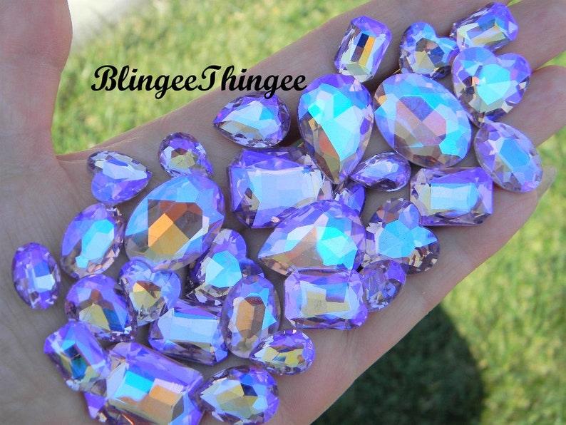 LIGHT AMETHYST AB Glass Point Back Gems Jewels Rhinestones Etsy