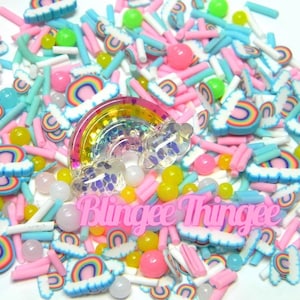 Argila de polímero de arco-íris polvilha incomparável caviar falso mistura mistura kawaii cabochões amuletos não comestíveis mistura polvilhar #3