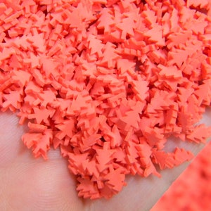 Sapin de Noël rouge, faux paillettes, décoration bricolage, tranches de fimo, pâte à modeler, assortiment d'ajouts, décoration kawaii, tranches d'ongles en pâte polymère, 5 grammes