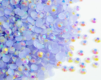 LIGHT PURPLE AB 1000 Jelly 3mm or 1000 4mm  Flatback Resin Rhinestones Candy Cab Embellishments Nail Art or Craft Supplies Diy Bling Kit