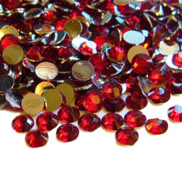 DARK RED 1000 Choose Size 2mm or 3mm or 4mm or 5mm Flatback Resin Rhinestones or 200 6mm ss6/12/16/20/30 Diy Deco Bling Kit Embellishments