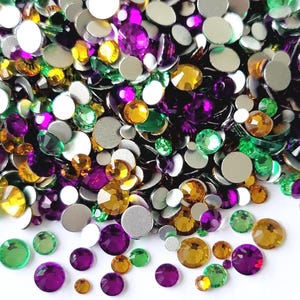 Mardi Gras Luxury Bling Mix Flatback Glass Rhinestones Assorted Colors & Sizes Nonhotfix Bling Faceted ss6 ss12 ss16 ss20 ss30