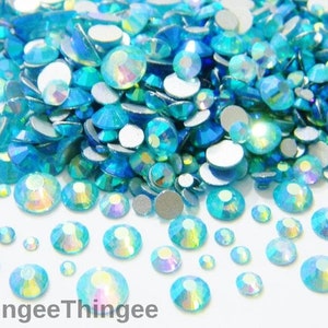 GLASS AB Choose Color and Size Flatback NonHotfix High Quality Faceted Rhinestones Bling Gems 1440 10 Gross ss6 ss12 ss16 ss20 or ss30 image 2