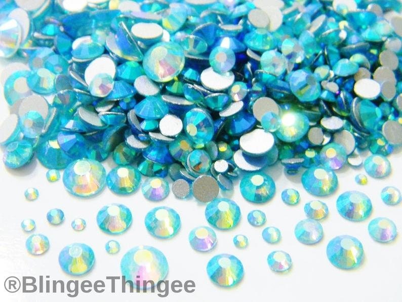 GLASS AB Choose Color and Size Flatback NonHotfix High Quality Faceted Rhinestones Bling Gems 1440 10 Gross ss6 ss12 ss16 ss20 or ss30 image 2