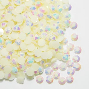1000 4mm White AB Jelly Flatback Resin RHinestones ss16 Candy Cabs DIY Deco Bling Crafting Decoden Embellishments