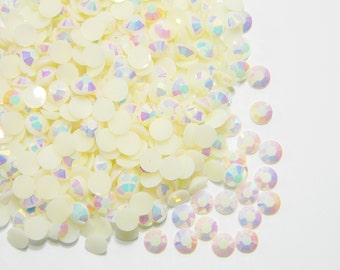 1000 4mm White AB Jelly Flatback Resin RHinestones ss16 Candy Cabs DIY Deco Bling Crafting Decoden Embellishments