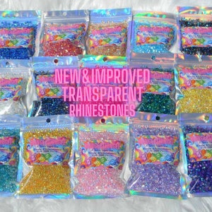 New & Improved  BULK TRANSPARENT AB Resin Rhinestones Faceted Bling Choose Size and Color 5000 3mm 4mm or 5mm or 1000 6mm or 10000 2mm