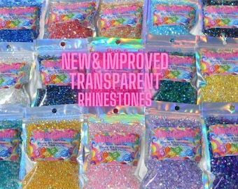 New & Improved  BULK TRANSPARENT AB Resin Rhinestones Faceted Bling Choose Size and Color 5000 3mm 4mm or 5mm or 1000 6mm or 10000 2mm