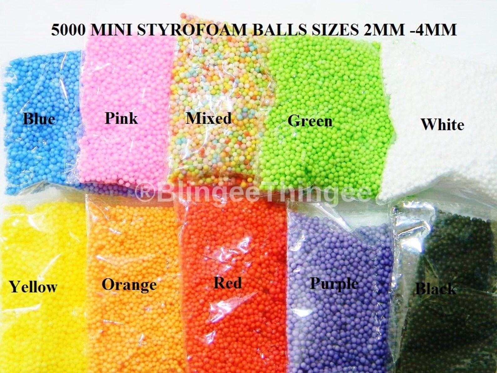 SALE 5000 Mini Styrofoam Balls 2mm 3mm 4mm Polystyrene Filler Foam Ball ...