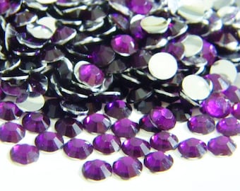 GRAPE PURPLE Flatback Resin Rhinestones You Choose Size 1000 3mm 4mm or 5mm or 200 6mm DIY Faceted High Quality Embellishments Bling