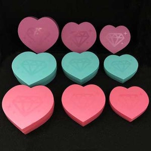 Choose Color Heart Shaped Rhinestone Sorting  Shaker Storage Trays 3 Different Sizes Per Color Diamond Painting Bling Containers