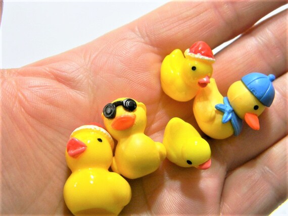 Mini Ducks for Diy Slime Assorted Flatback Resin Kawaii Cabochons Fake  Rubber Duckies Miniature 14mm Phone Case Decoden 5 Pieces Kc130 