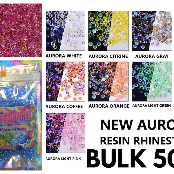 NEUE AURORA BULK 5000 3MM Harz Strasssteine Facettiert Bling Farbe wählen Irisierende funkelnde Verzierungen