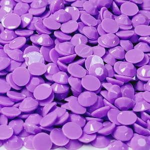 Clearance OPAQUE Purple Flatback Jelly Resin Rhinestones with No Ab Coating Choose Size  3mm 4mm 5mm
