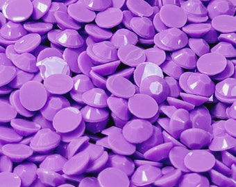 Clearance OPAQUE Purple Flatback Jelly Resin Rhinestones with No Ab Coating Choose Size  3mm 4mm 5mm